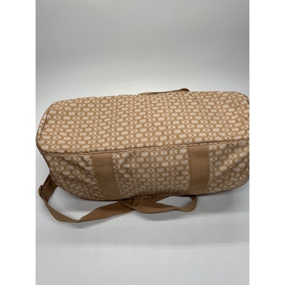 Champion Duffle Bag Beige Allover Print Logo Gym Travel Carry On - Picture 7 of 10